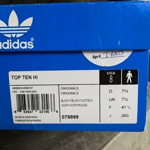 Men’s Adidas Top 10 Hi size 8